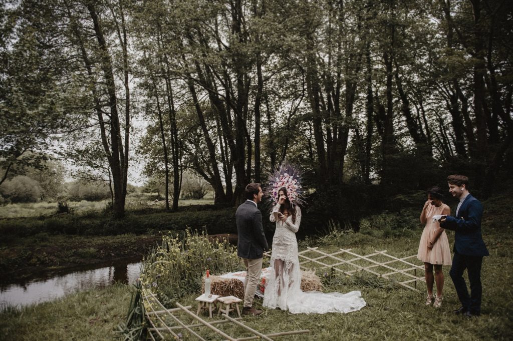 Espace de cérémonie de mariage en lamelles de bambou - Bambou Créations