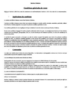 conditions generales de vente Bambou Créations pdf